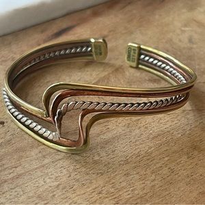 Vintage Copper, Silver & Brass Cuff